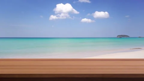 Close up top Wood table texture Table bar on outdoor sunny day. Beautiful  Stock Footage 149490567