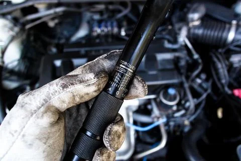 Close up a torque adjuster of torque wrench Stock Photos