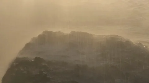 Close up of torrential rain strom Stock Footage 91275665