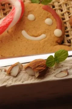 Close up on torrone and gingerbread. Foto stock