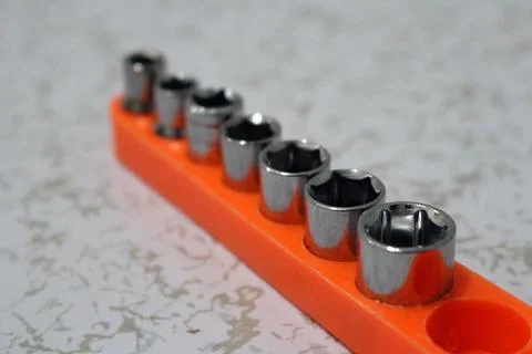 Close up of torx socket set Stock Photos