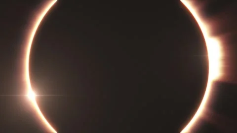 Close-up of Total Solar Eclipse ring of fire. Seamless Loop Stock Footage 247684579