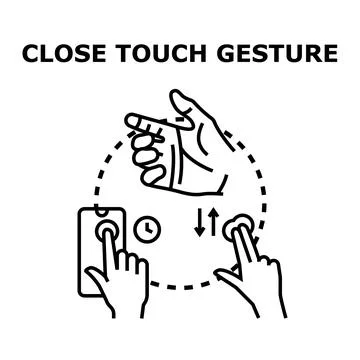 Close touch gesture concept for user interface mobile control 스톡 일러스트
