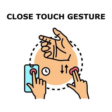 Close touch gesture concept for user interface mobile control Stock Illustration