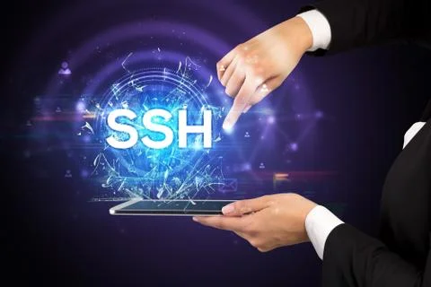 Close-up of a touchscreen with abbreviation. Stock Photos