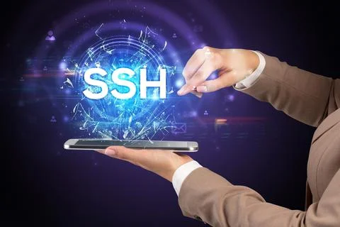 Close-up of a touchscreen with abbreviation. Stock Photos