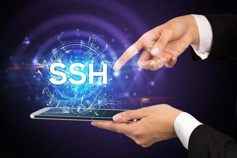 Close-up of a touchscreen with abbreviation. Stock Photos