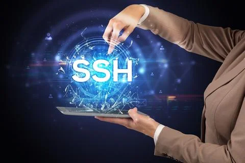 Close-up of a touchscreen with abbreviation. Stock Photos