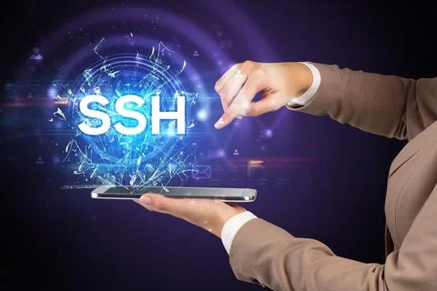 Close-up of a touchscreen with abbreviation. Stock Photos