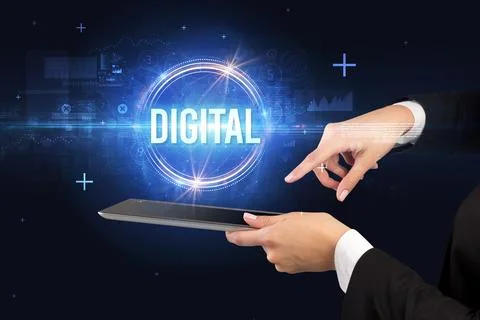 Close-up of a touchscreen, new tech concept Stock Photos