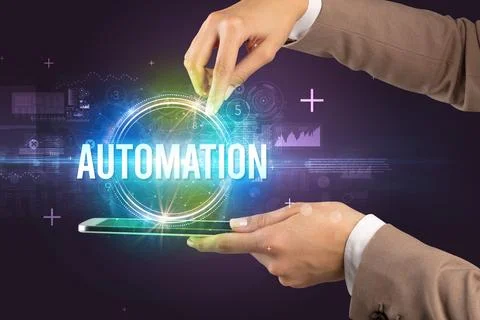 Close-up of a touchscreen, new tech concept Stock Photos