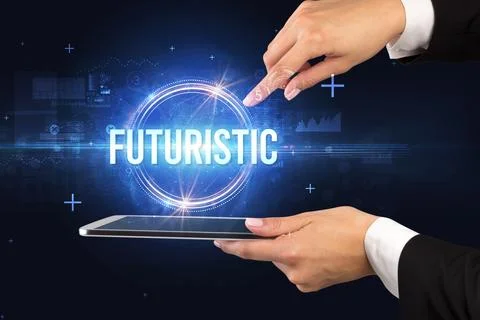 Close-up of a touchscreen, new tech concept 스톡 사진