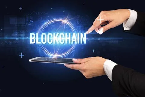 Close-up of a touchscreen, new tech concept Stock Photos