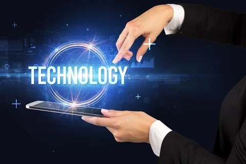 Close-up of a touchscreen, new tech concept Stock Photos