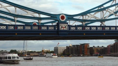 Close-up of the Tower Bridge in London Stock Footage 95935311
