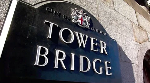 Close up of Tower Bridge Sign Tower Bridge London United Kingdom 스톡 동영상 47275801