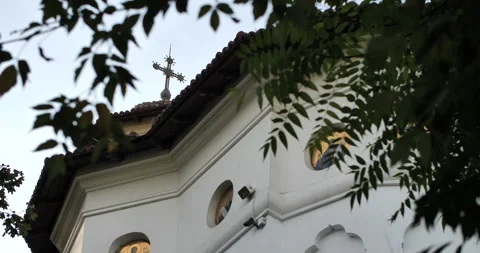 Close Up Of The Tower Of A Church Stock Footage 162746460