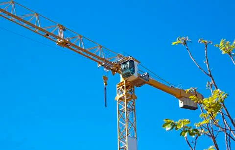 Close up of tower crane used in construction industry Stock Photos
