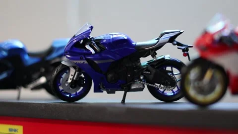 Close up of toy model motorcycles. San Francisco CA USA May 15 2026 Stock Footage 336295993