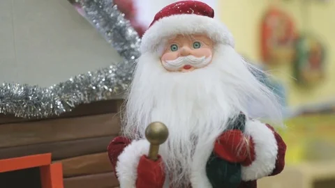 Close up of toy Santa in kindergarten 스톡 동영상 80928077
