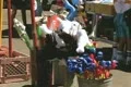 Close up of toys next to street stall and zoom out Footage