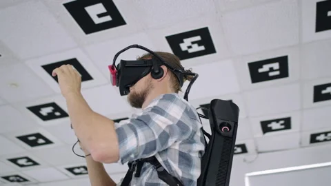 Close up tracking arc 360 degree timelapse shot of a young man making hand Stock Footage 132343136