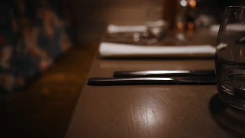 Close up tracking shot of dining table Stock Footage 106810484