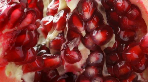 Close up tracking shot of inside a Pomegranate Stock Footage 62692151