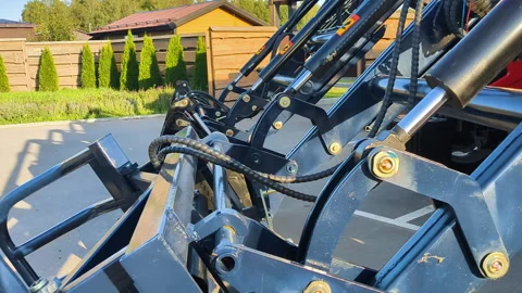 Close up of tractor attachment. Stock Footage 317622351