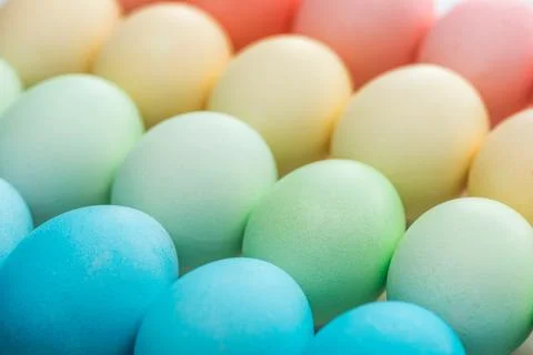 Close traditional painted easter eggs Stock Photos