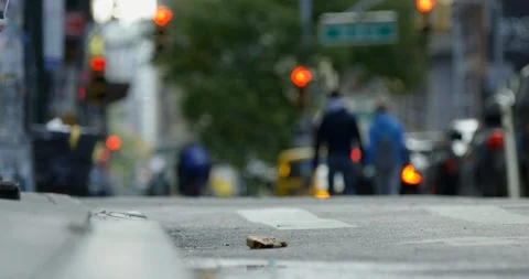 Close up Of Traffic Driving Through The Iconic Beautiful Manhattan Streets USA Stock Footage 111857391