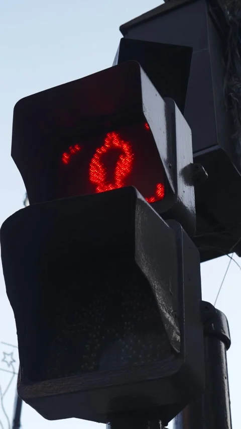 Close-up of a traffic light in Buenos Aires Stock Footage 291594215