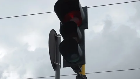 Close up traffic light red  Stock Footage 75313132
