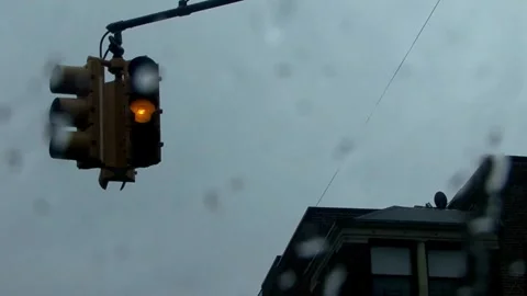 Close up traffic light with twilight sky background. traffic control signal Stock Footage 256739240
