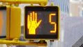 Close up on traffic semaphore, red, counting from 10 to 0 4k or 4k+ Resolution
