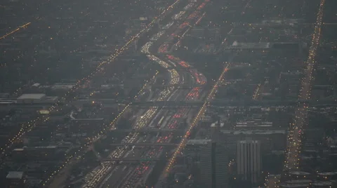 Close up of traffic trails in Chicago Stock Footage 66422995