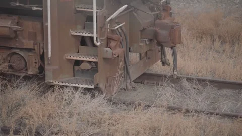 Close-Up of Train Coupler and Rail Connection Mechanism Video stock 333081848