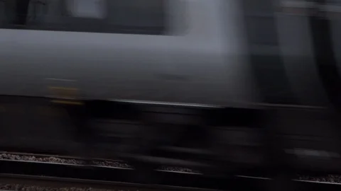 Close up of train moving fast 4K Stockbeeldmateriaal 92602962
