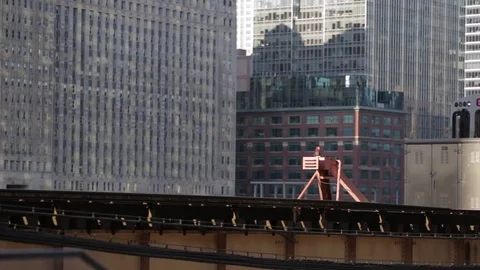 Close up of train passing along Stock-Footage 91780466