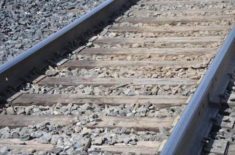 Close up of train tracks Stock Photos