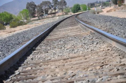 Close up of train tracks Stock Photos
