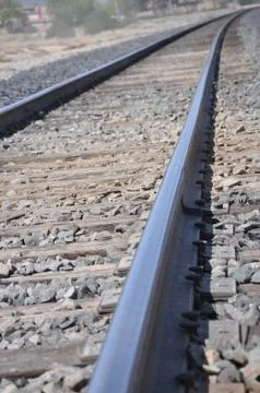 Close up of train tracks Stock Photos