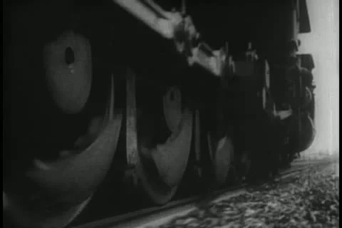 Close-up of train wheels in motion Stock Footage 11349701