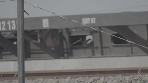 Close Up of Train Wheels Moving on Railway Tracks Slog3 10 bit 4:2:2 Video stock 337021362