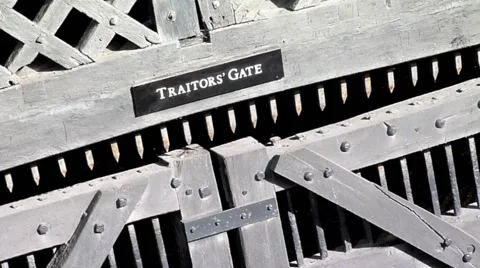 A close up of Traitors Gate at The Tower of London United Kingdom Video stock 47032735