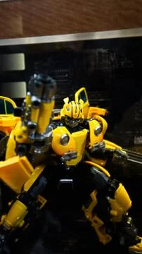 Close up of Transformers BumbleBee figure 스톡 사진