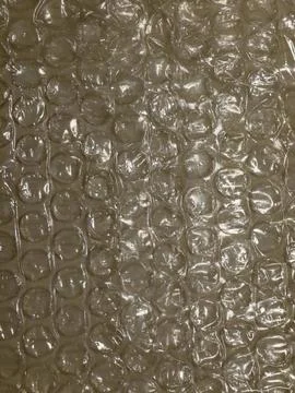 Close up of transparent bubble wrap plastic texture for packaging Foto stock