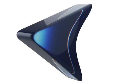 Close-up of transparent glass computer cursor on white background. 3d renderi Foto stock