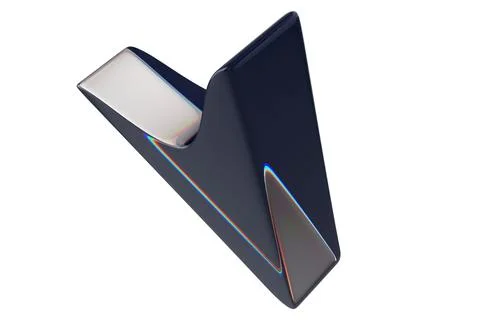 Close-up of transparent glass computer cursor on white background. 3d renderi Stock Photos