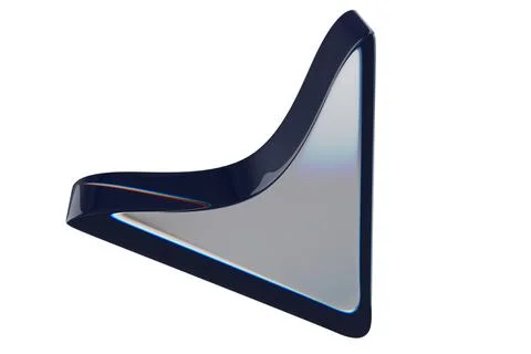 Close-up of transparent glass computer cursor on white background. 3d renderi Foto stock